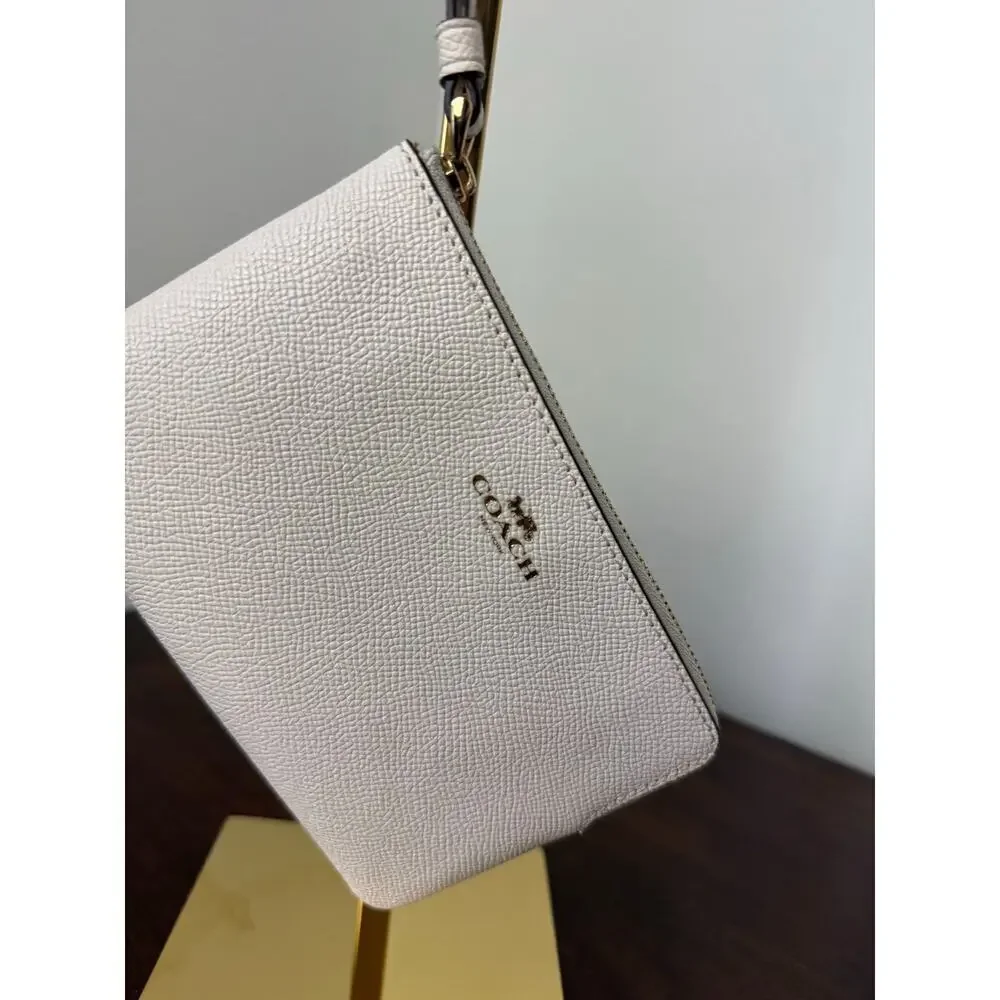 Coach Corner Zip Wristlet Gold/Chalk (off white/cream) NWOT - Picture 4 of 8